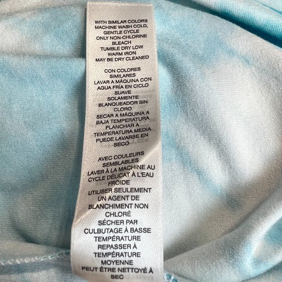 Chicos 2 Dress Large Blue Tie Dye Maxi Overlay Layered Flyaway Sleeveless Summer - Picture 11 of 11